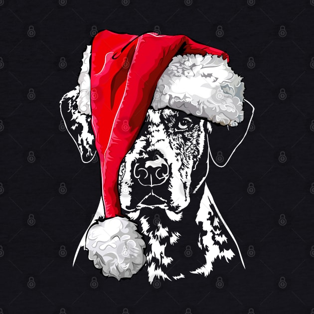 Santa Catahoula Leopard Dog Christmas dog by wilsigns